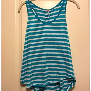 Splendid Blue and White Striped Tank Top